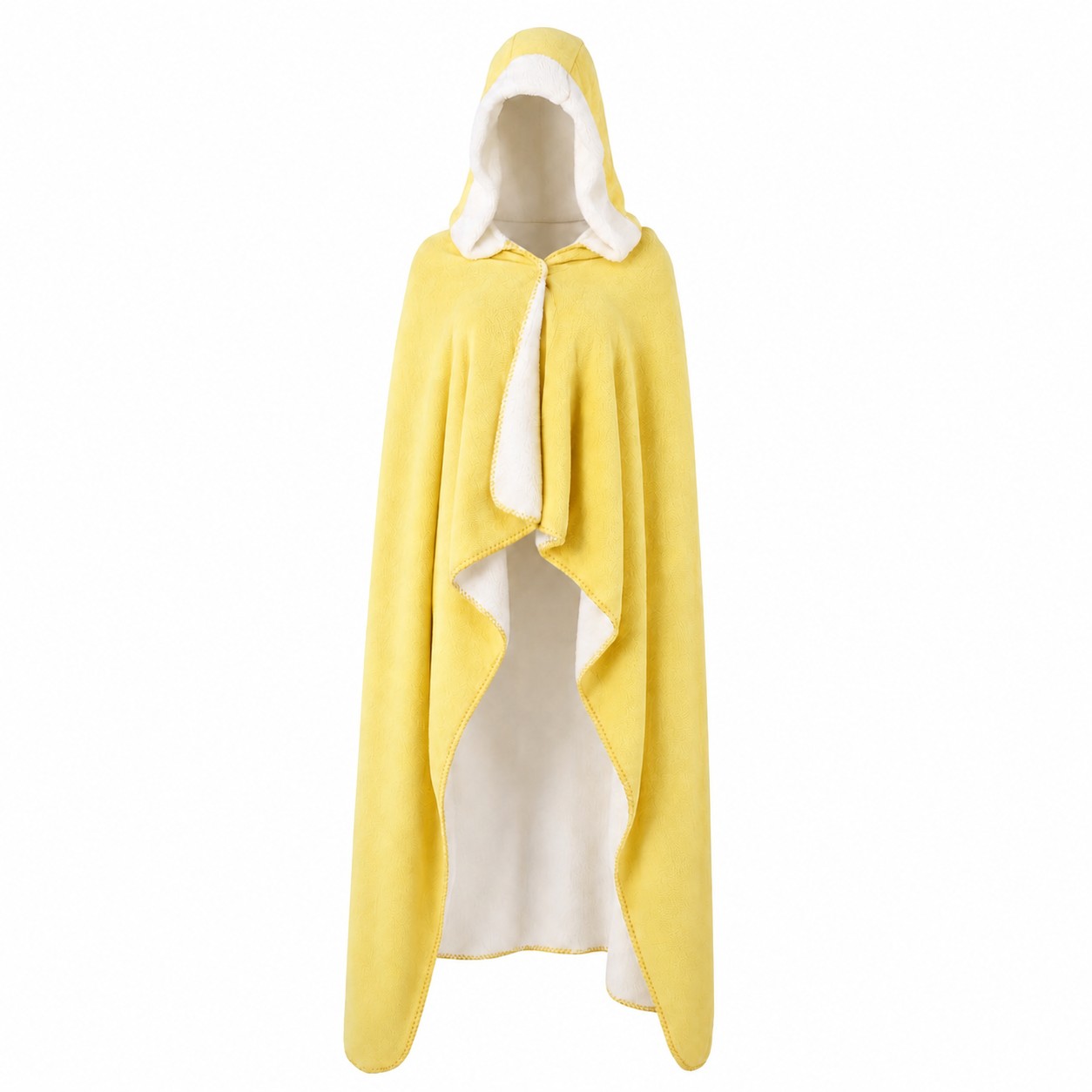 Hooded Sherpa Wearable Blanket — Yellow
