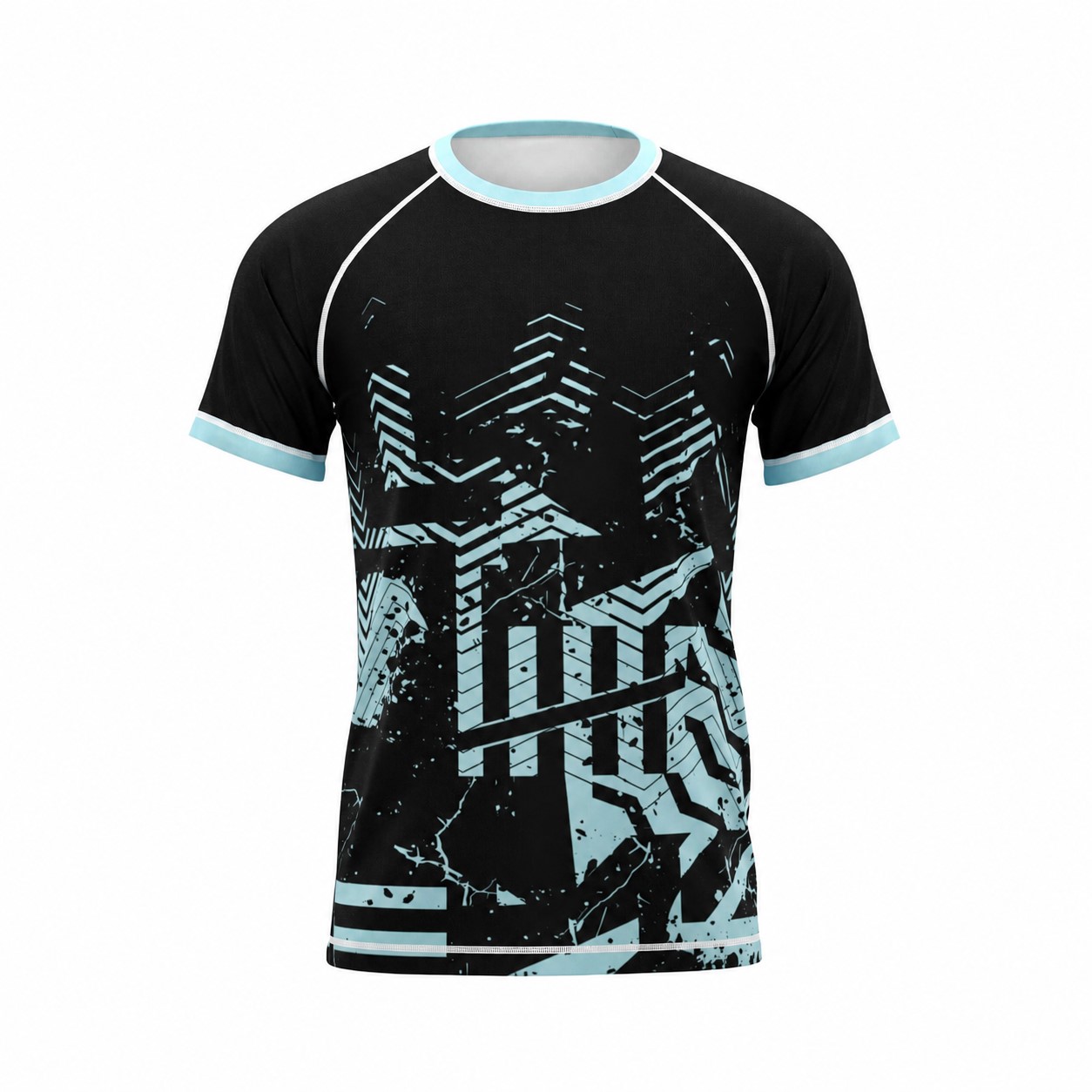 Raglan Performance T-Shirt With Flatlock Seams — Black