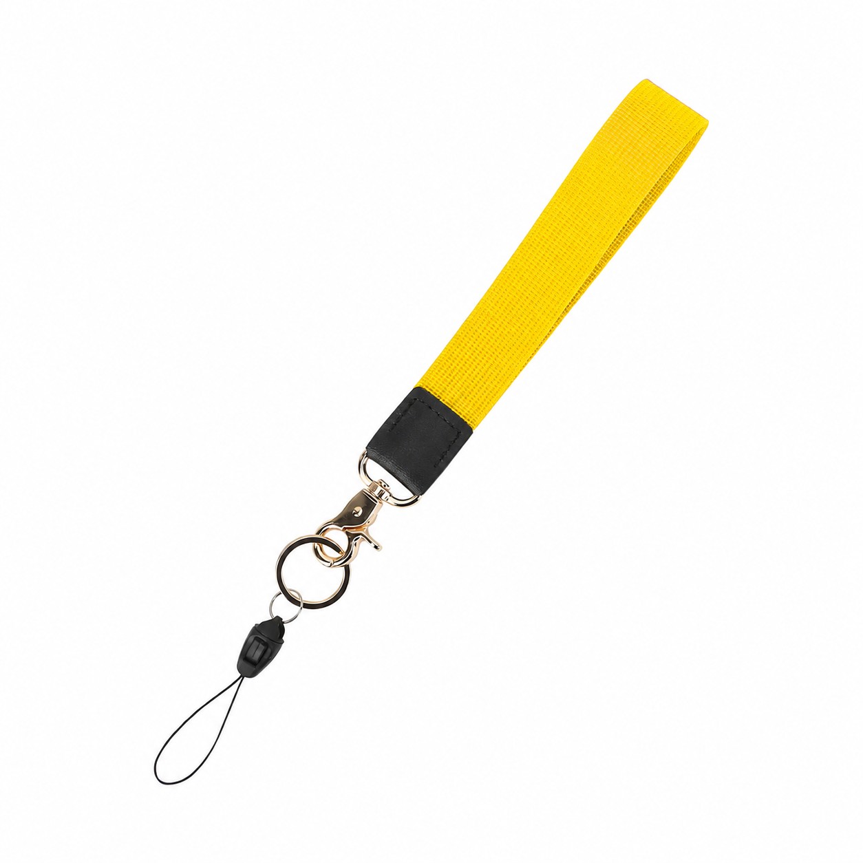 Polyester Wristlet Keychain Lanyard — Yellow