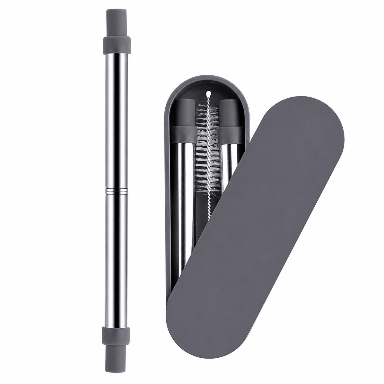 Folding 304 Stainless Steel Straw Case Set — view 2