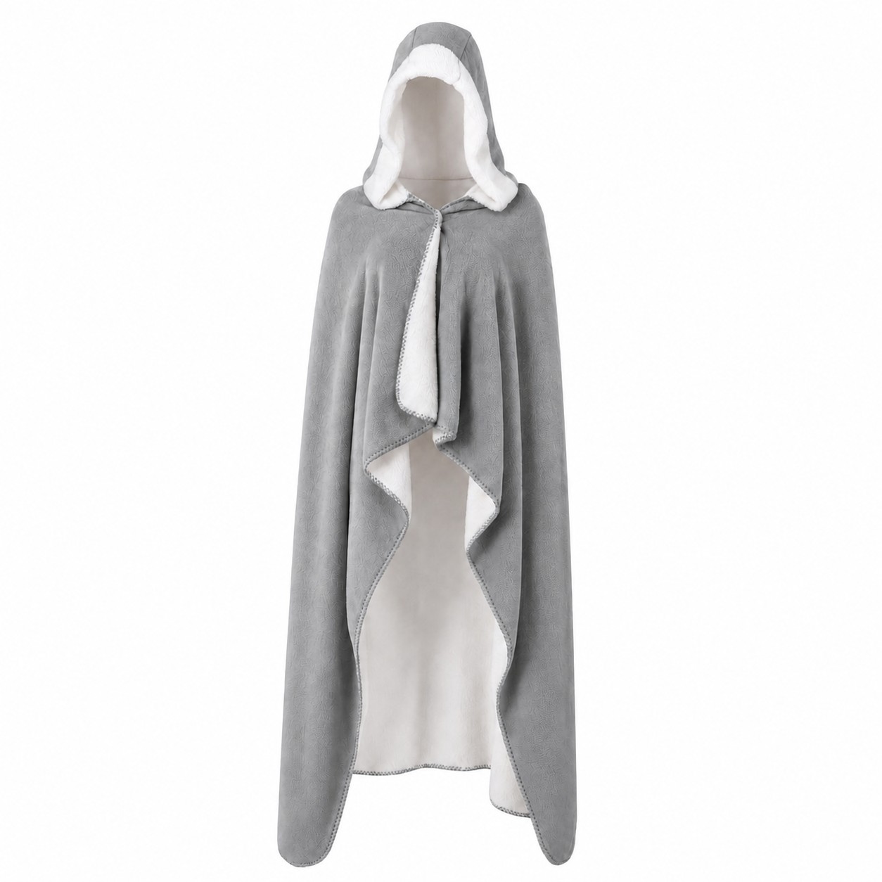 Hooded Sherpa Wearable Blanket — Nickel Silver