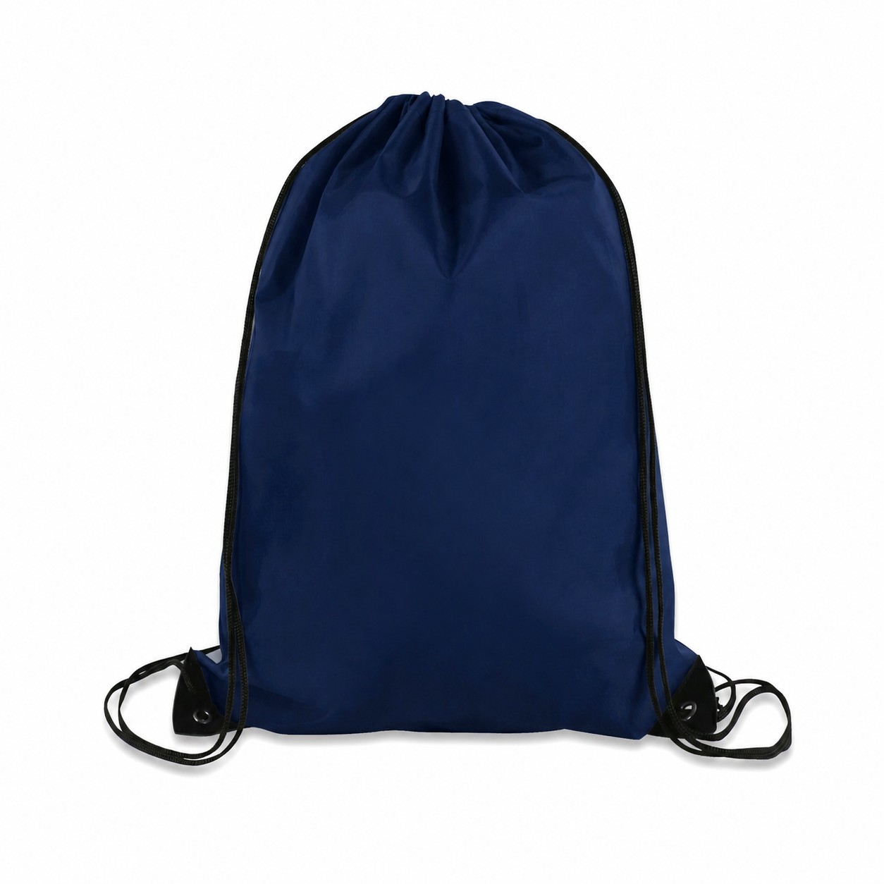 Metal Grommets 210D Polyester Drawstring Bag — Navy Blue