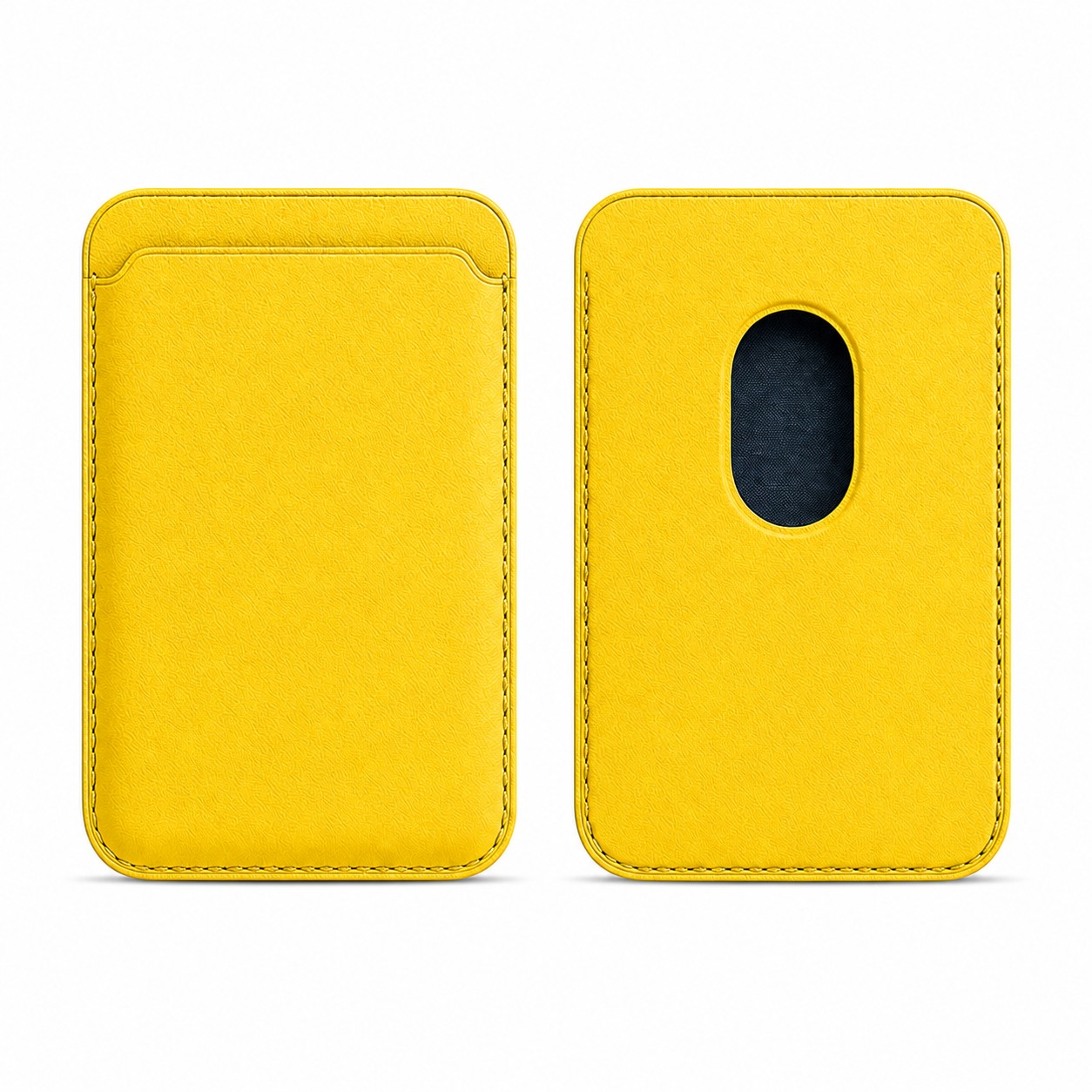 Magnetic Leather Phone Card Wallet — Yellow