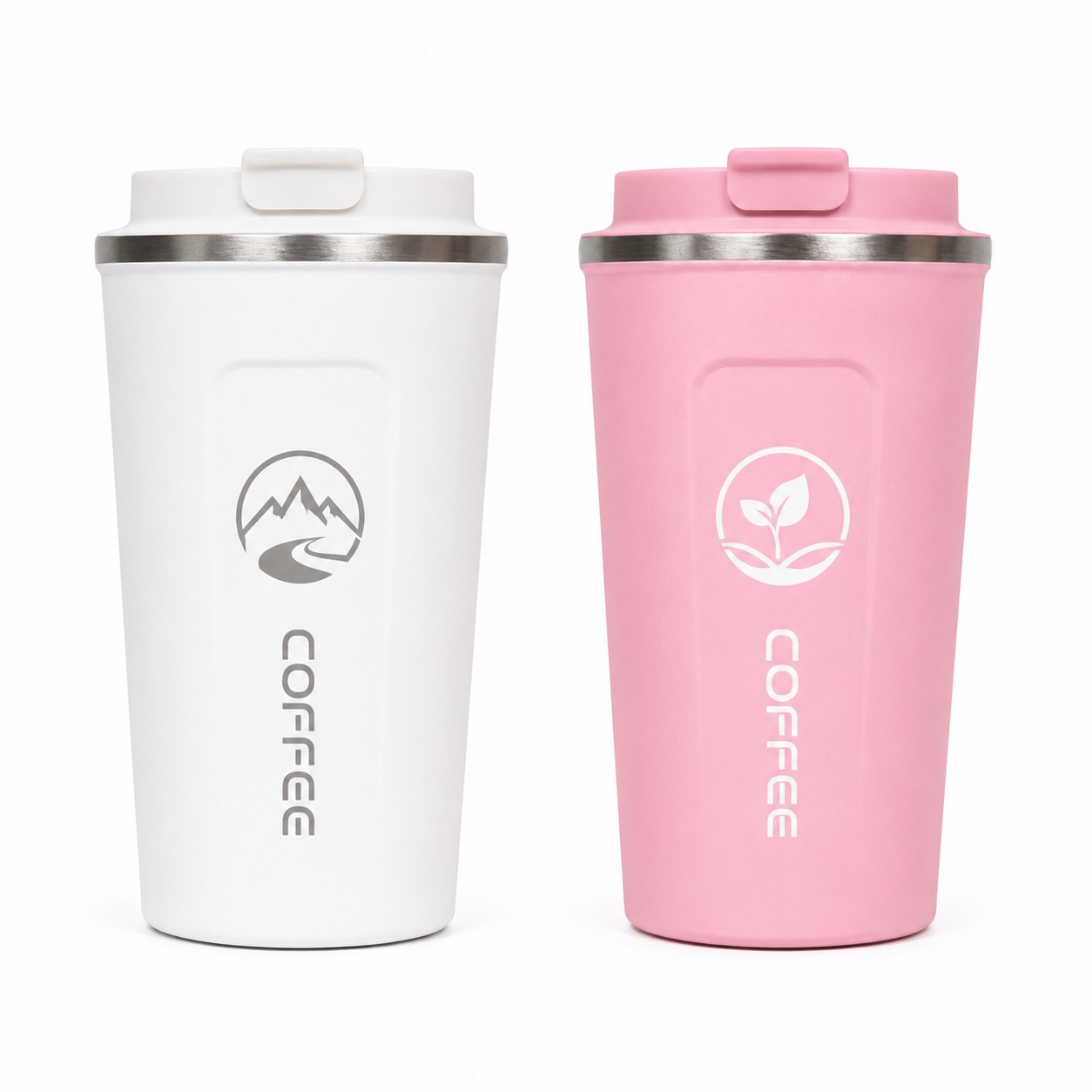 12 Oz Powder Coated Stainless Steel Coffee Mug