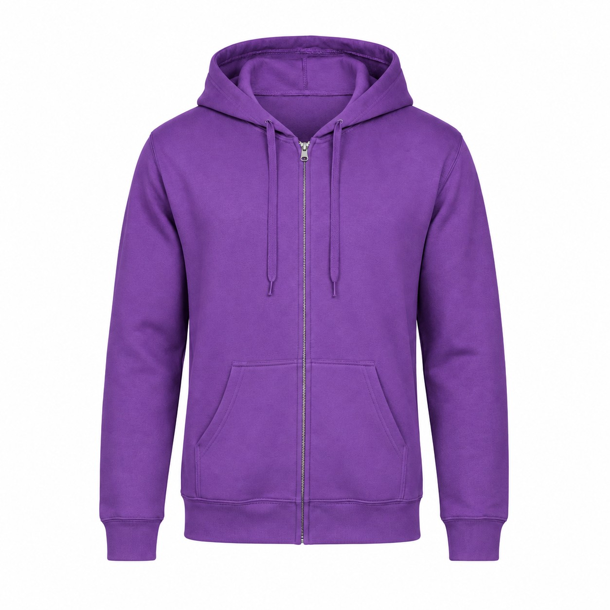 Soft Full Zip Fleece Hoodie — Purple