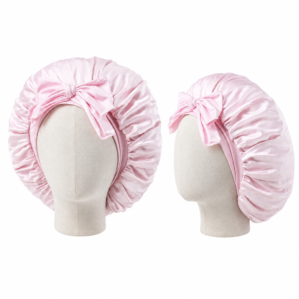 Large Bow Satin Sleep Bonnet