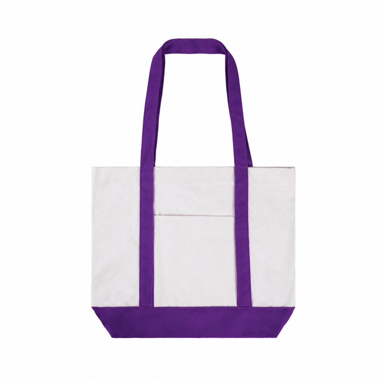 Structured Bottom Cotton Tote Bag — Purple