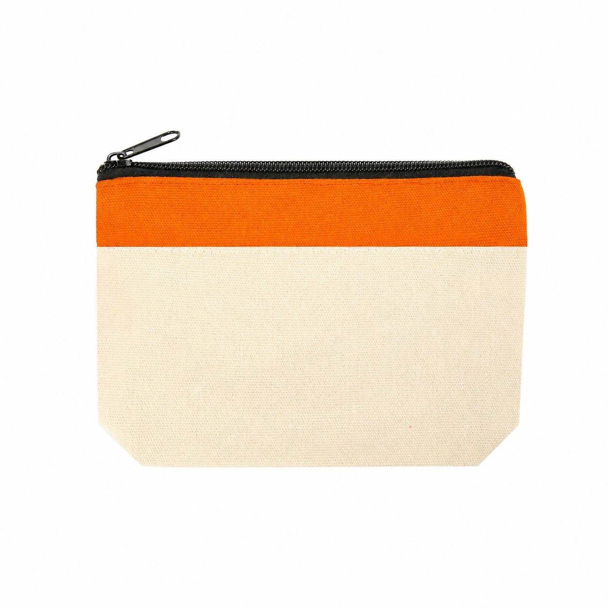 Cotton Canvas Zipper Pouch — Orange