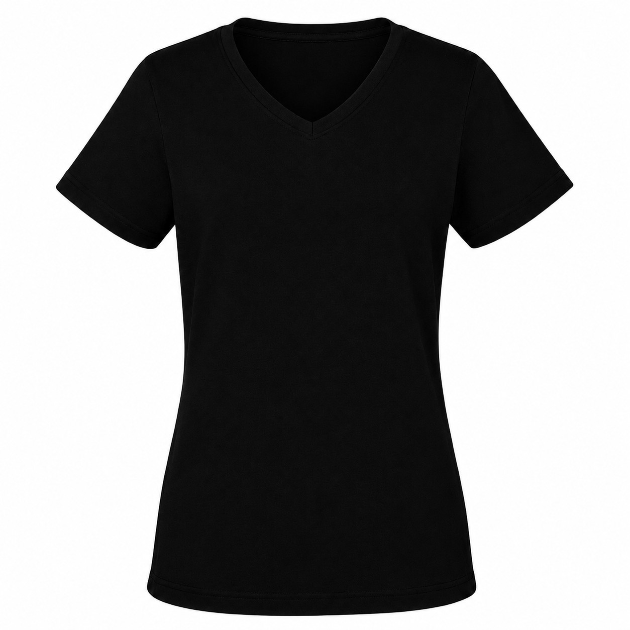V-Neck Short Sleeve T-Shirt — Black