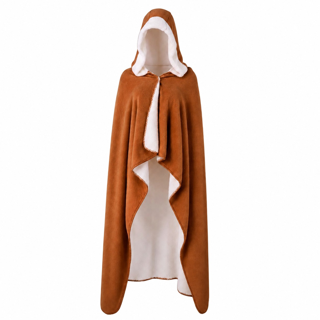 Hooded Sherpa Wearable Blanket — Copper Brown