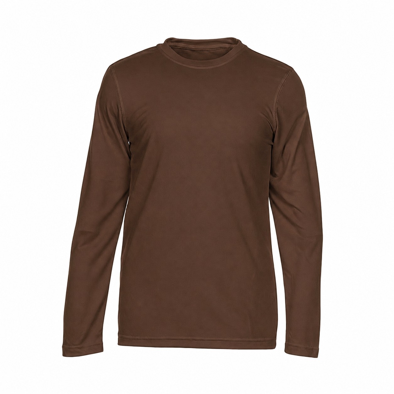 Polyester Stain Release Long Sleeve Shirt — Brown