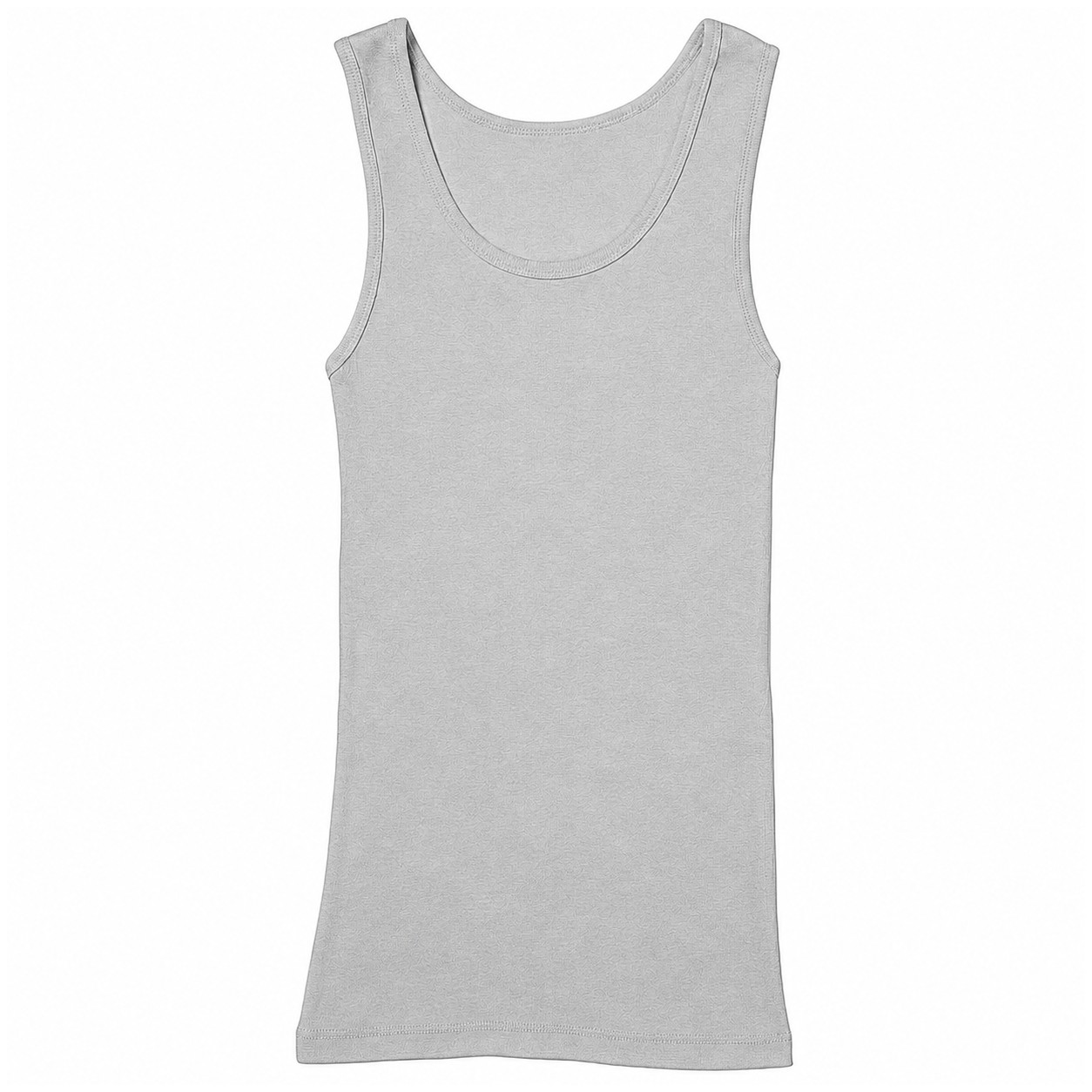 Ladies Baby Rib Sleeveless Cotton Tank — Silver