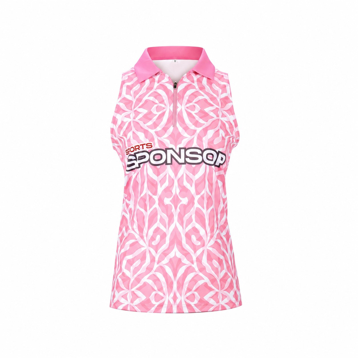 Women's Sleeveless Athletic Polo Shirt — Pink