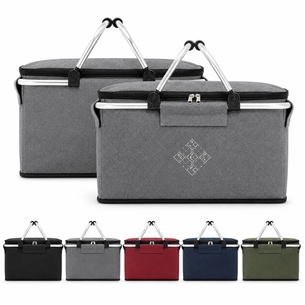 Collapsible Picnic Basket With Aluminum Alloy Frame