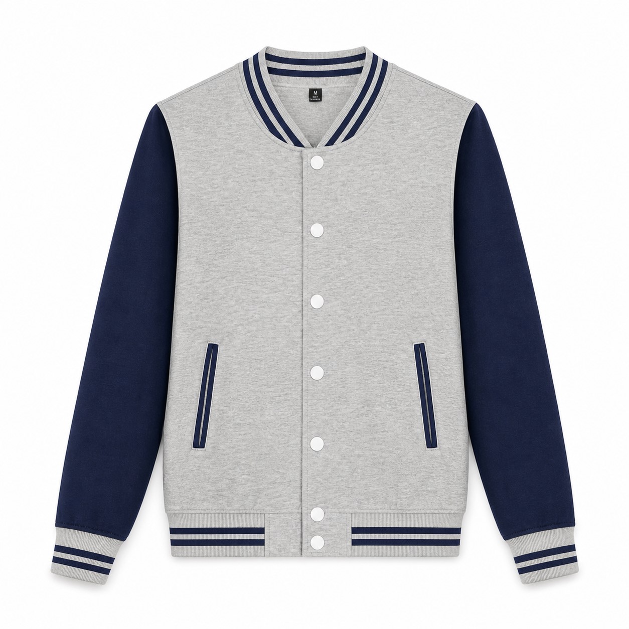 Polyester Snap Front Baseball Team Jacket — view 2