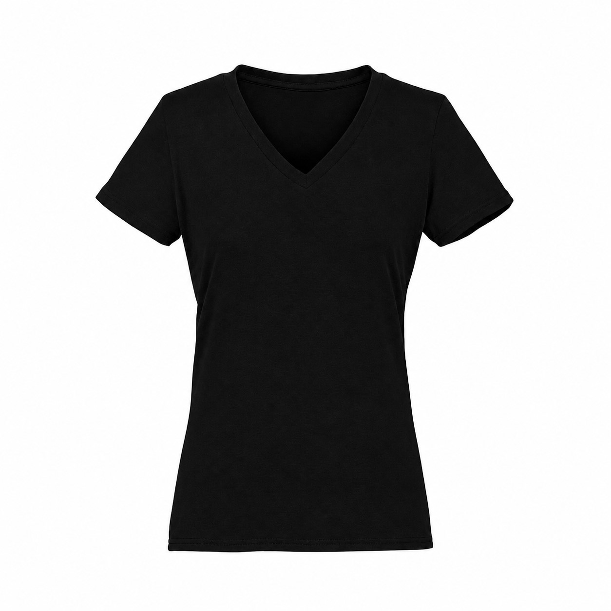 Ladies Tri Blend V Neck Tee — Black