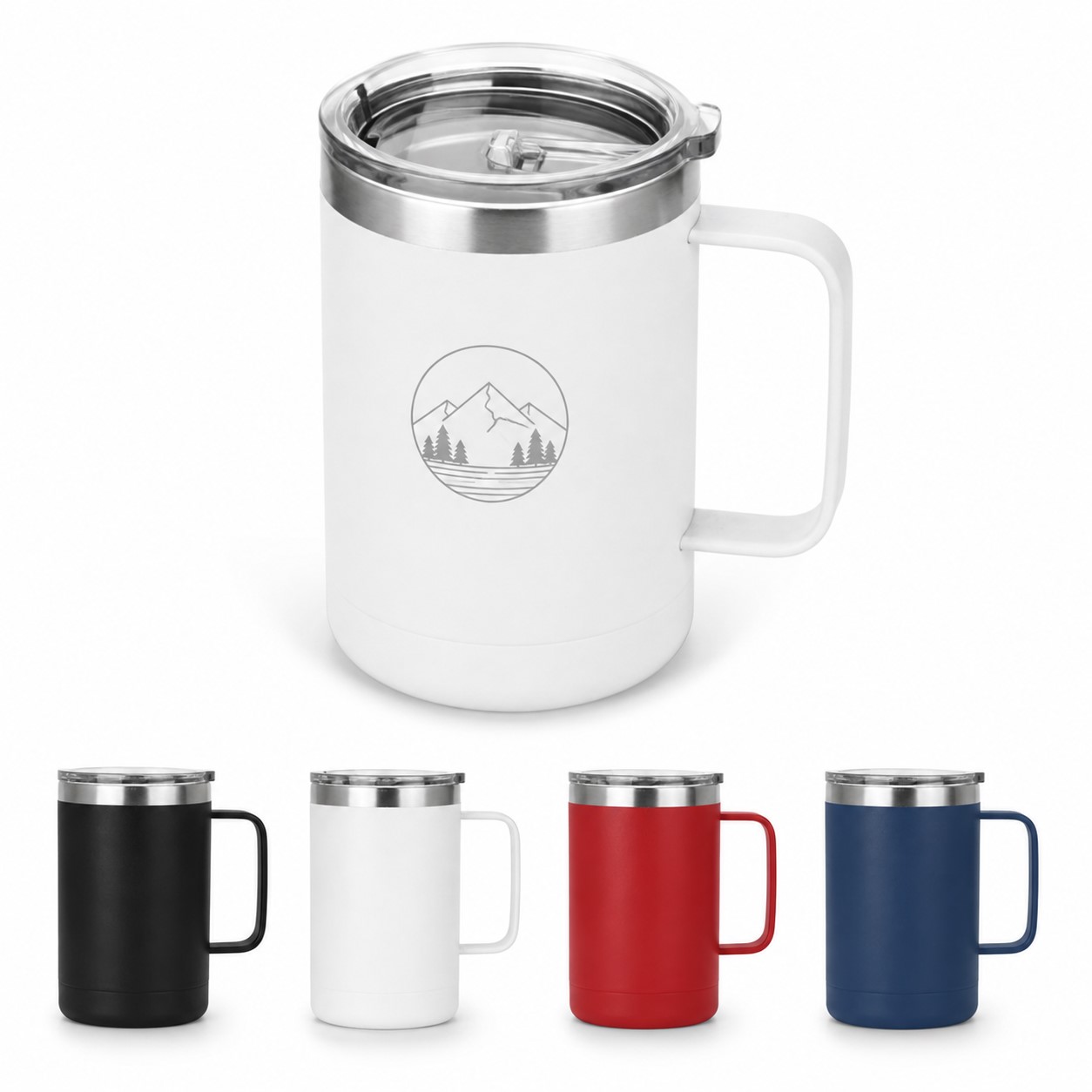 Handled 15 Oz Vacuum Stainless Steel Tumbler
