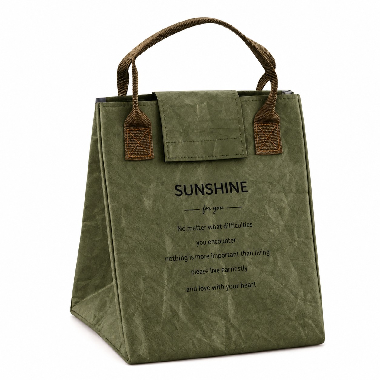 Insulated Polyester Lunch Box — Army Green