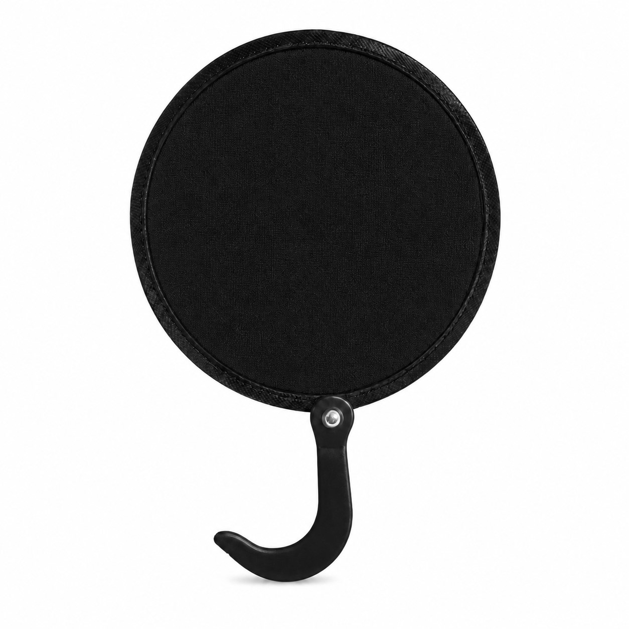 Round Twist Frame Nylon Hand Fan — Black