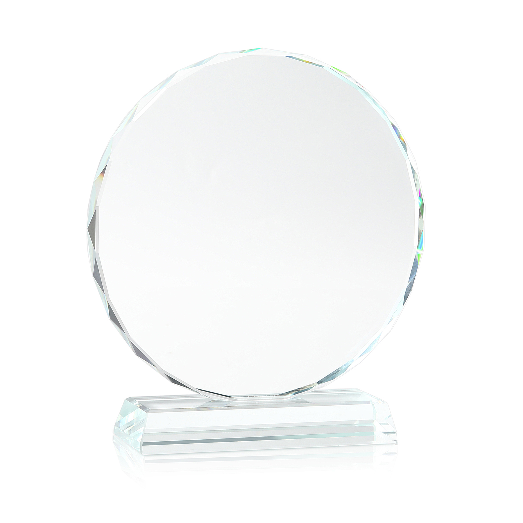 Round Crystal Award On Base — view 2