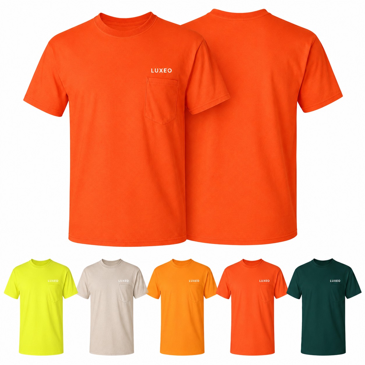 Pocket Cotton Crewneck T Shirt