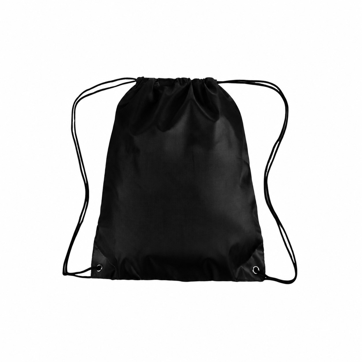 210D Polyester Classic Drawstring Bag — Black