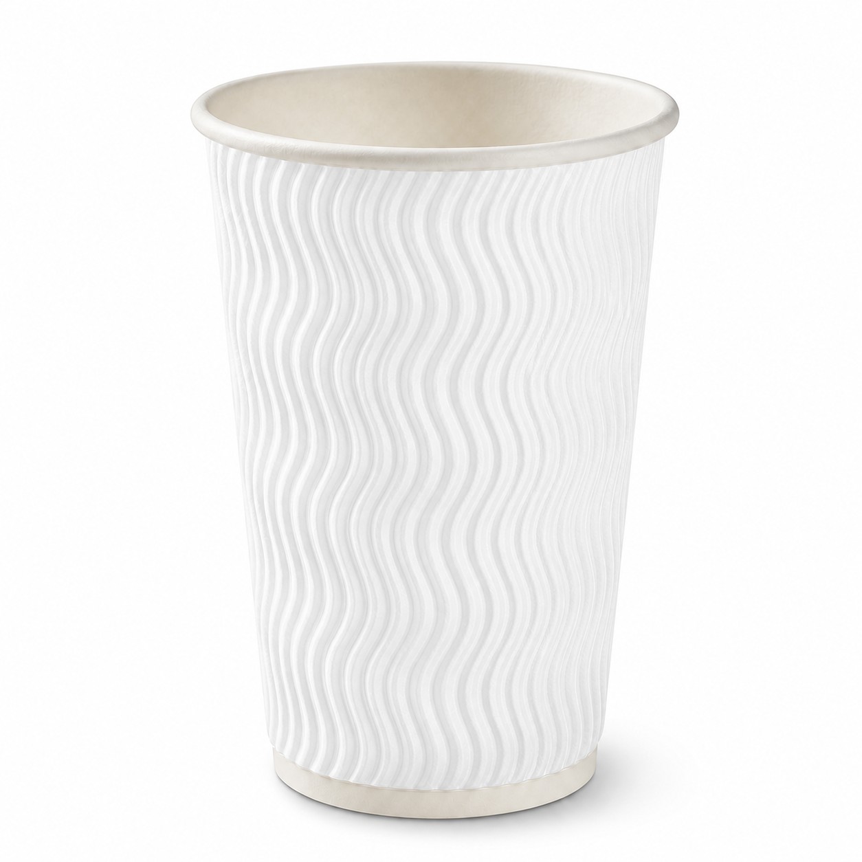 Insulated Ripple Paper Drink Cup — White