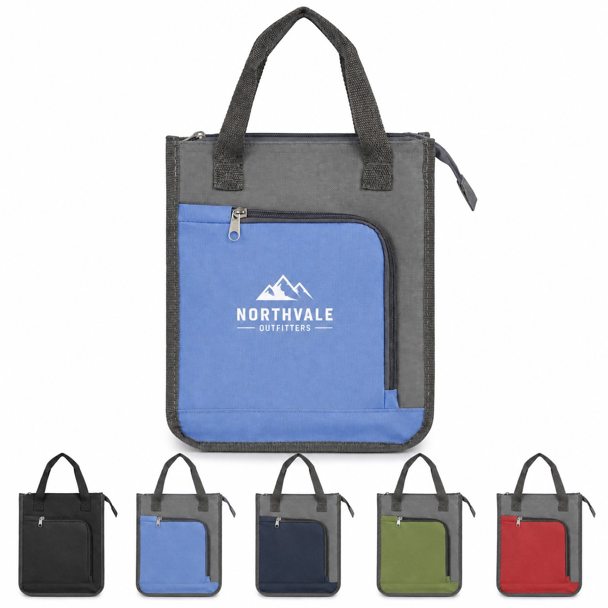 Polyester Insulated Lunch Tote With Zippered Pocket