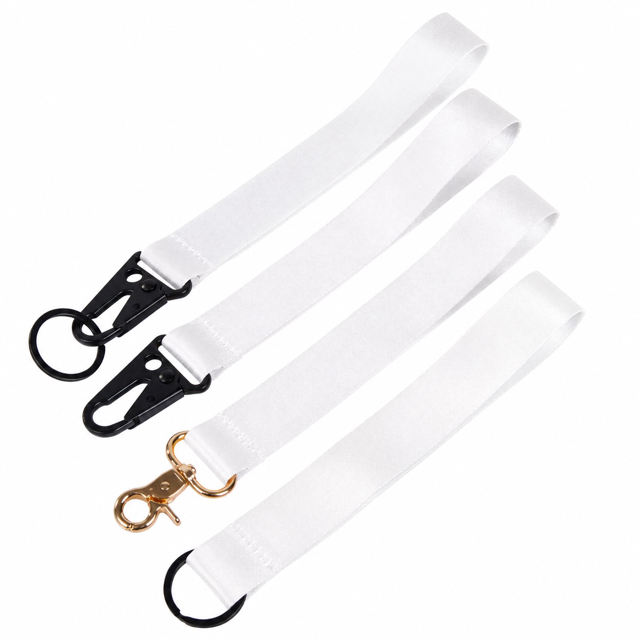 One-Inch Polyester Wrist Lanyard — Clear White