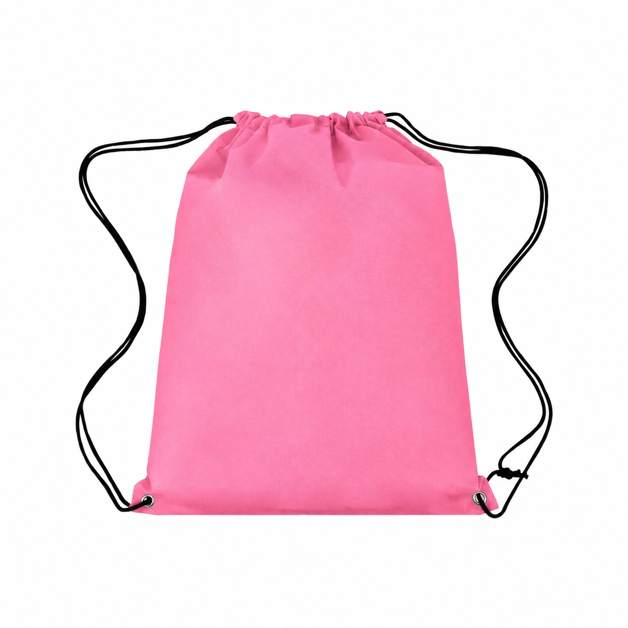 Non-Woven Drawstring Backpack With Metal Grommets — Pink
