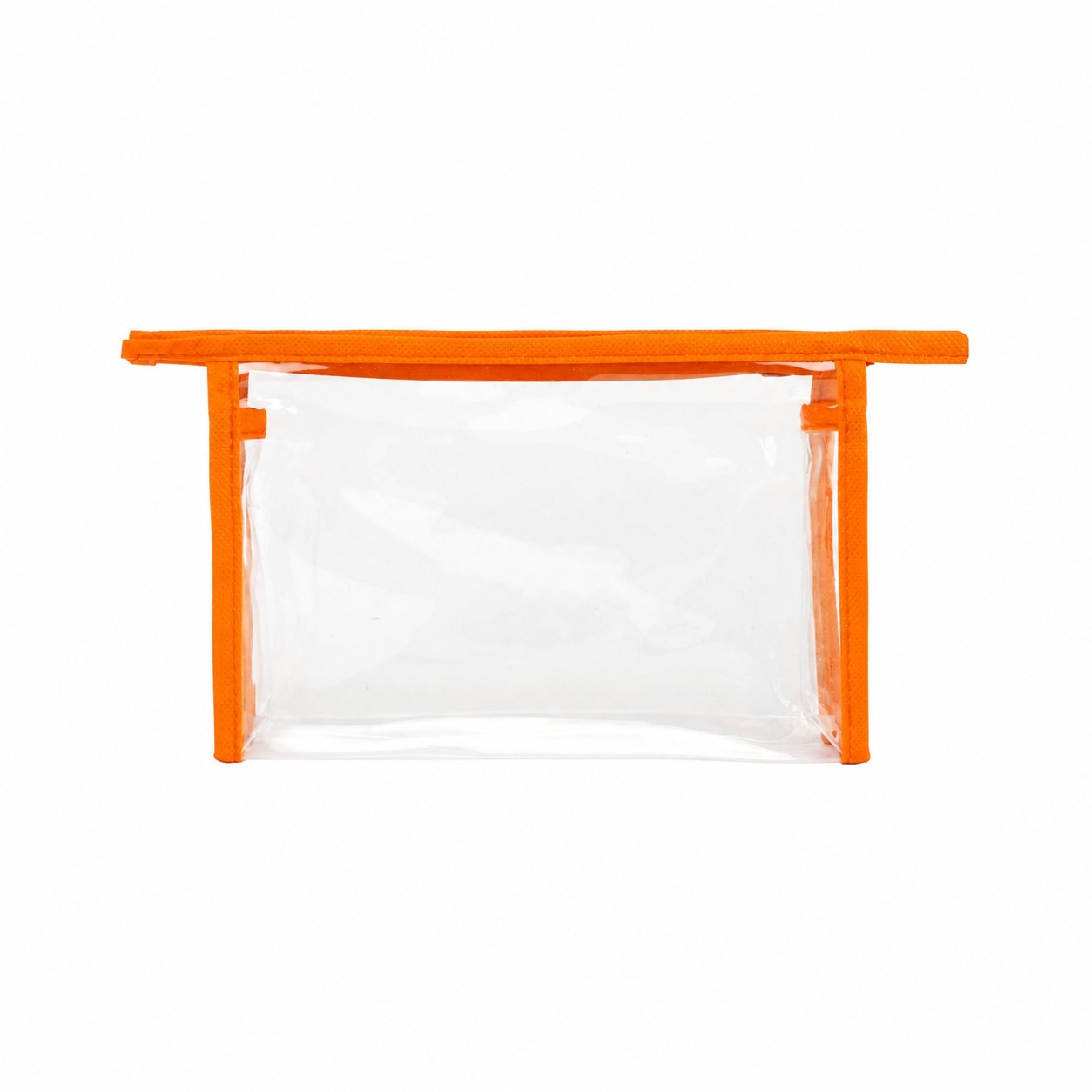 Clear PVC Toiletry Bag with 80GSM Non-Woven Trim — Orange