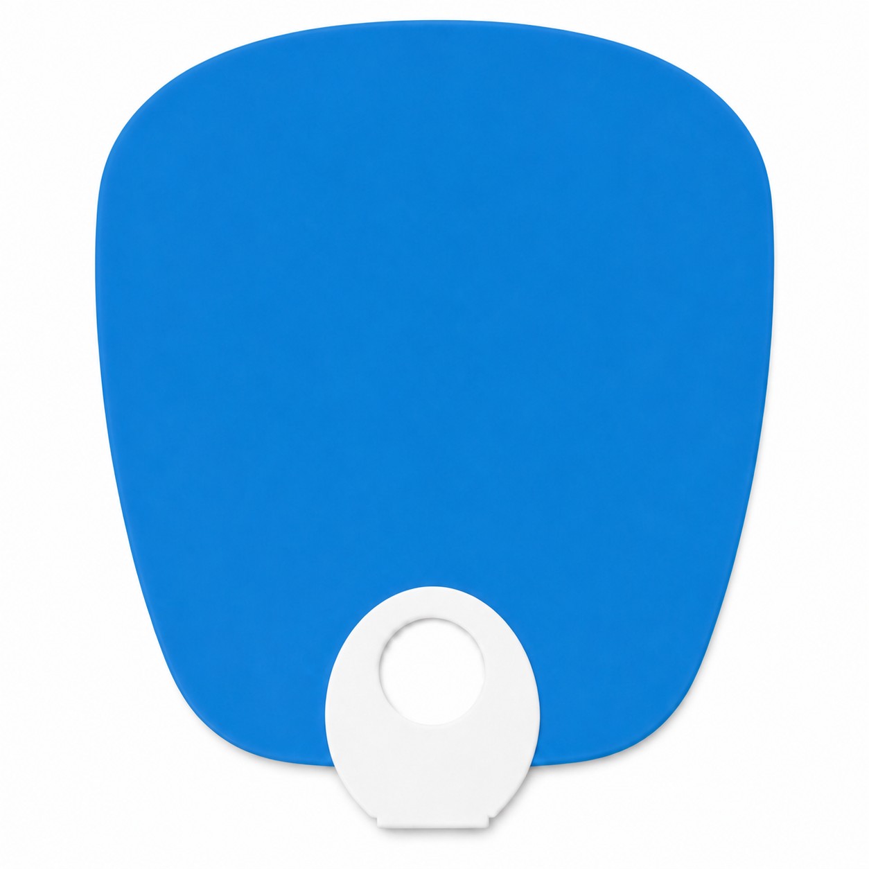 O Shape Polypropylene Hand Fan — Blue/White