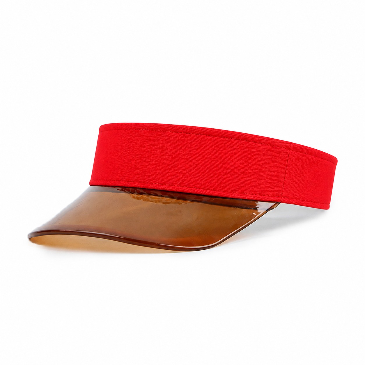PVC Tinted Beach Visor Hat — Bright Red