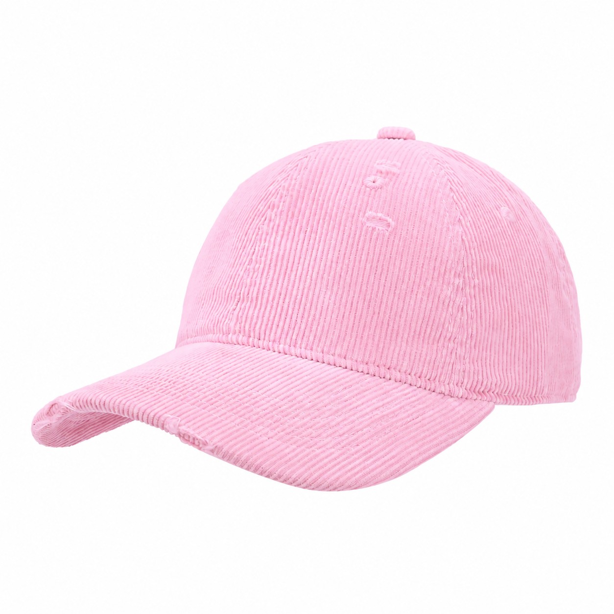Corduroy Peaked Baseball Cap — Light Pink