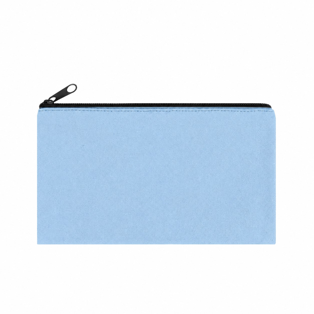 Zippered Storage Canvas Makeup Bag — Light Blue