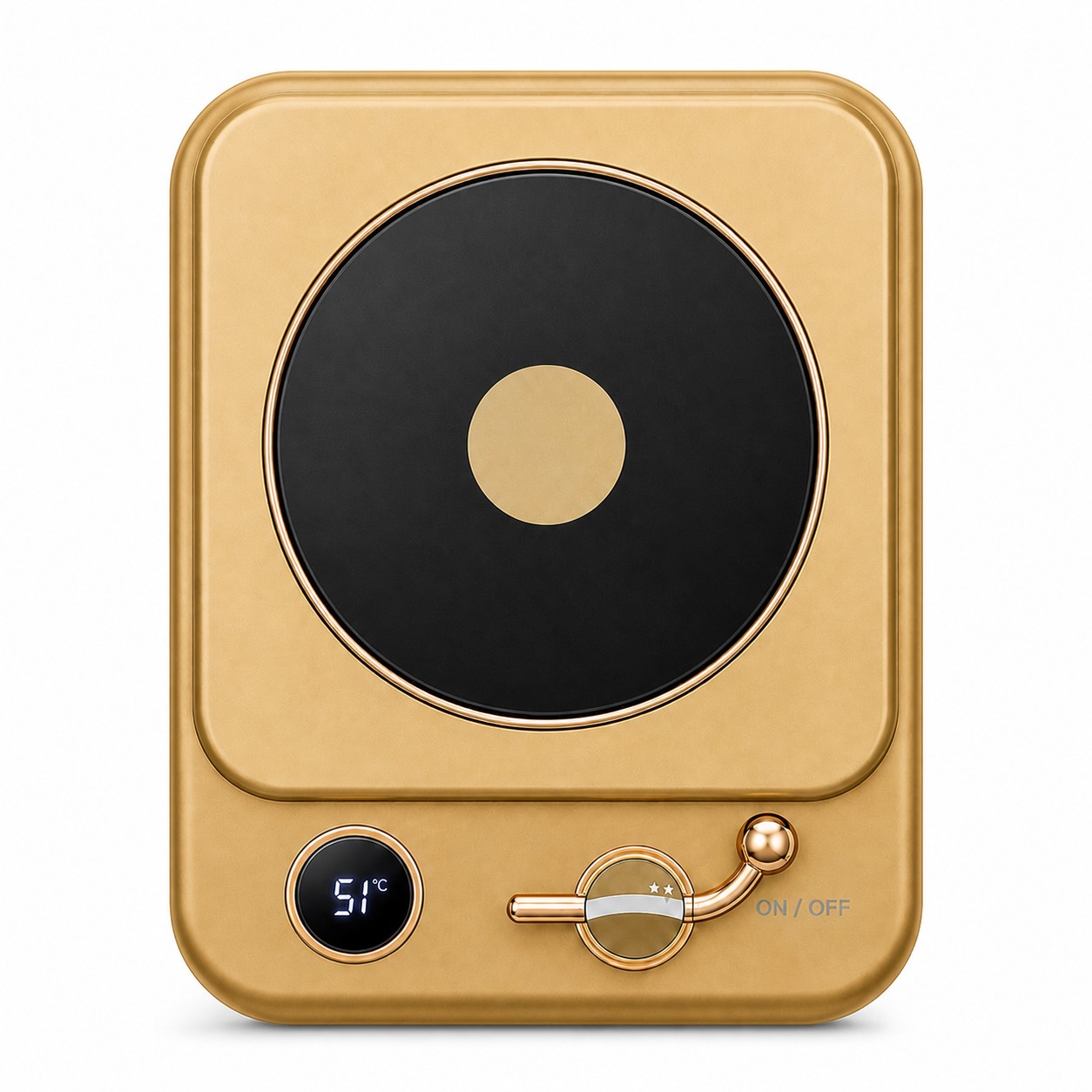 Smart Desktop Drink Warmer — Brass Gold