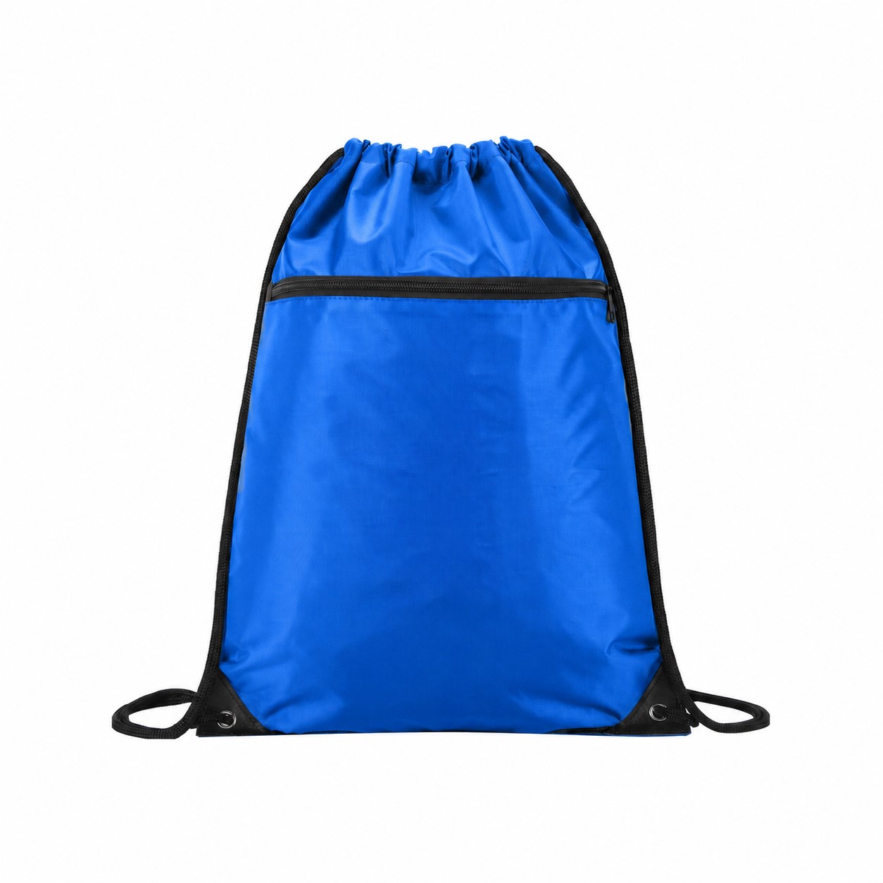 420D RPET Zipper Drawstring Bag — Blue