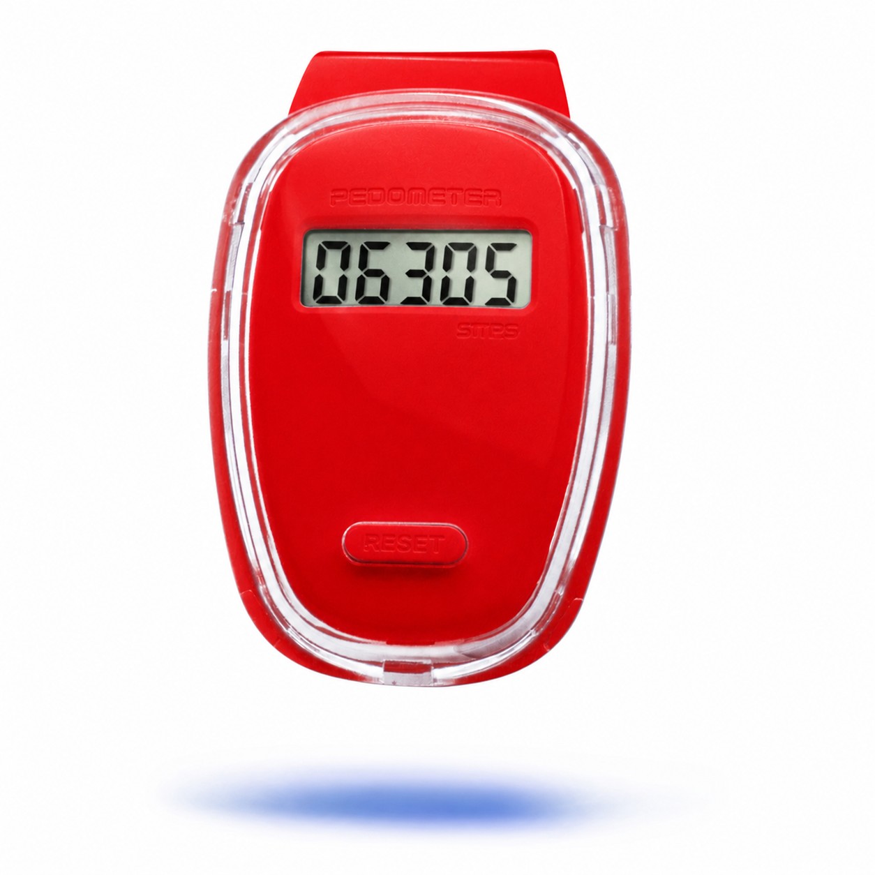 Plastic LCD Step Counter Pedometer — Red
