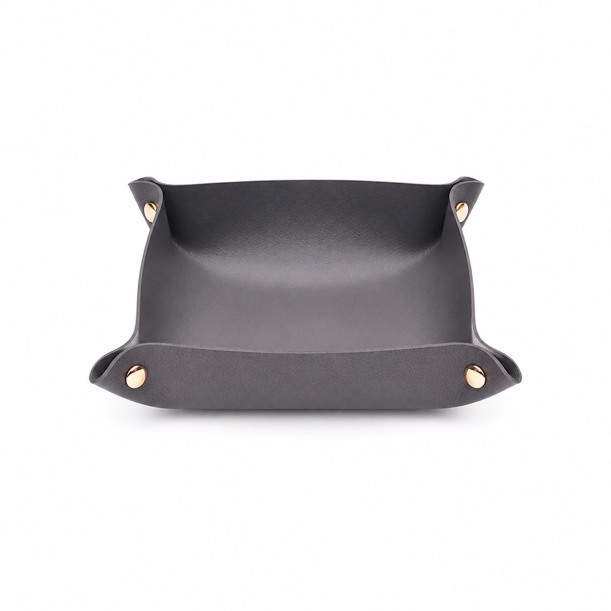 Snap Corner Faux Leather Catchall Tray — view 2