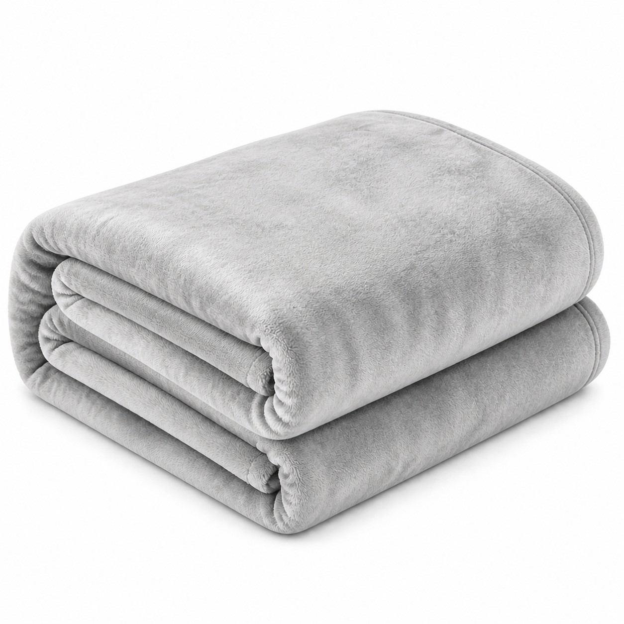 Large Coral Fleece Blanket — Light Gray