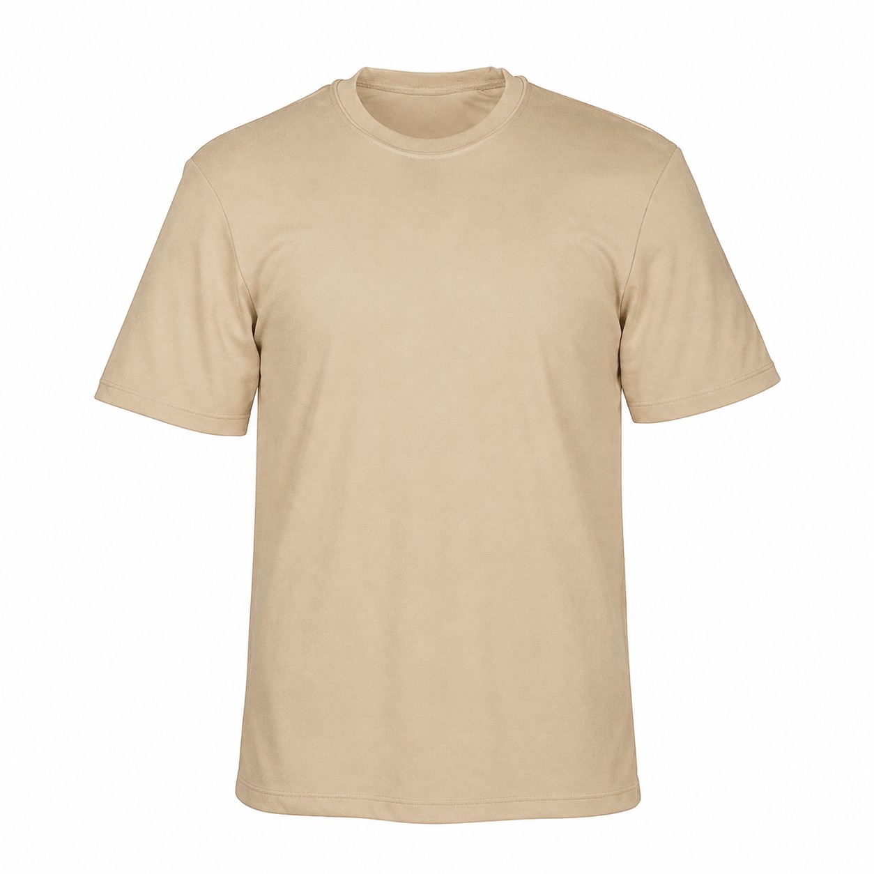 Men's Moisture-Wicking Crewneck Shirt — Tan Beige