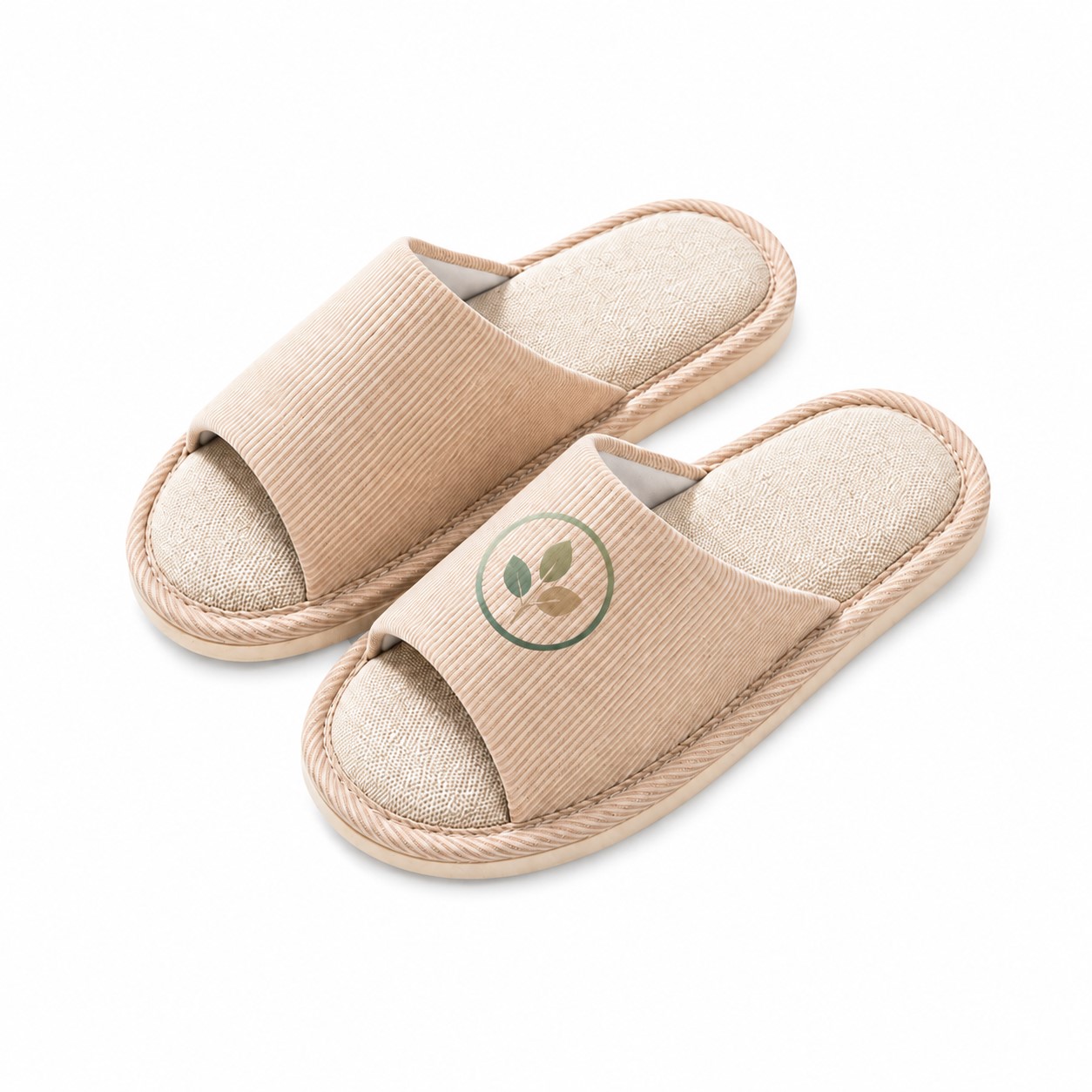 Linen Open Toe Hospitality Slippers