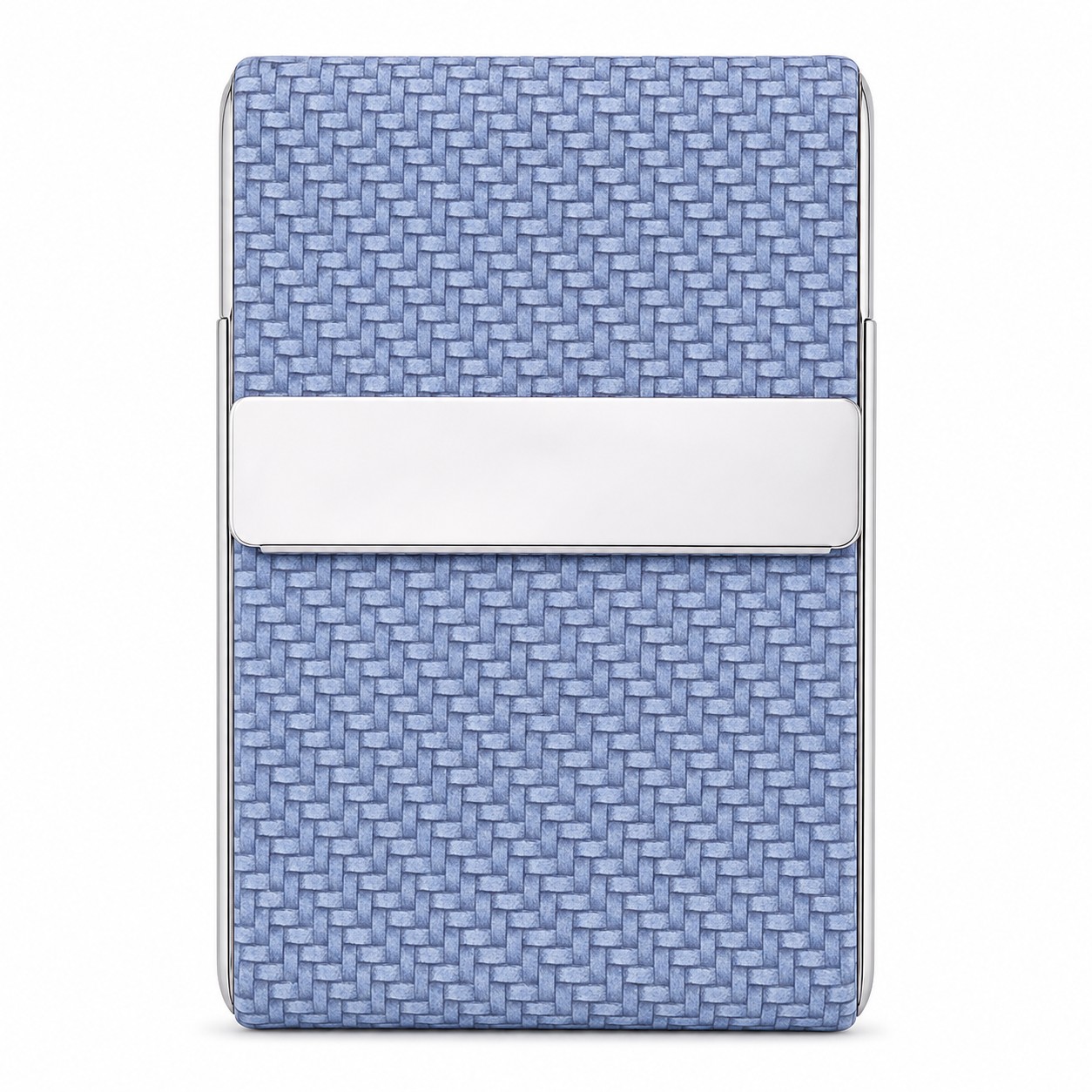 Woven Faux Leather Stainless Steel Card Case — view 2