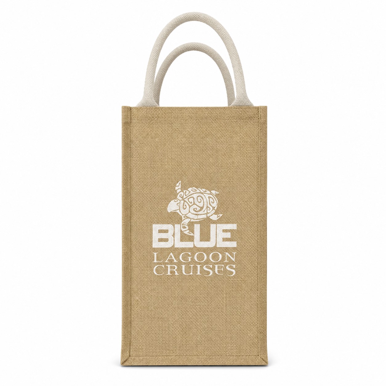 Double Jute Wine Bottle Tote — view 2