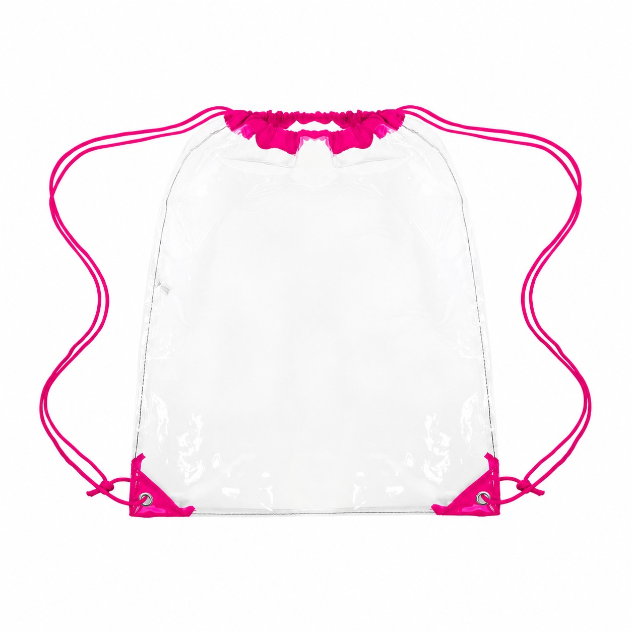 Large Reinforced Corners Drawstring Bag — Fuchsia Pink