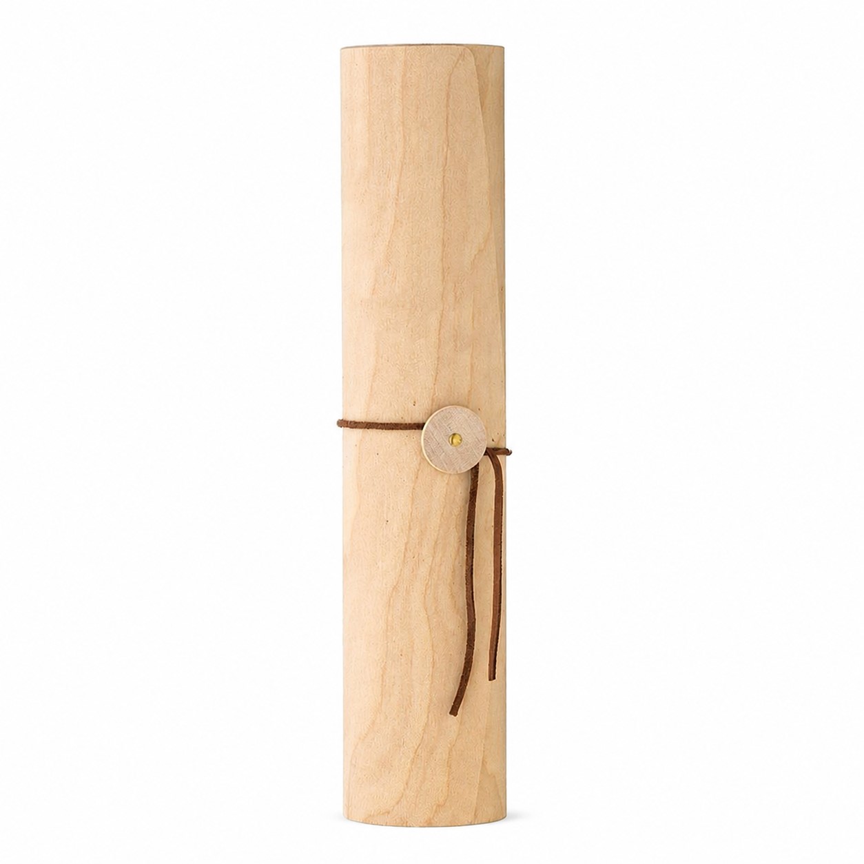 Wood Wine Bottle Cylinder With Tie Closure — view 2