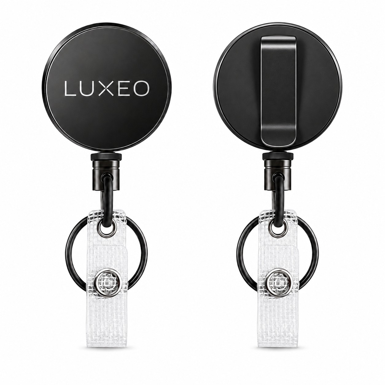 Round Stainless Steel Retractable ID Reel