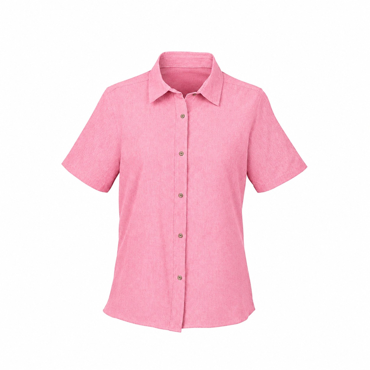 Collared Cotton Workwear Shirt — Pink