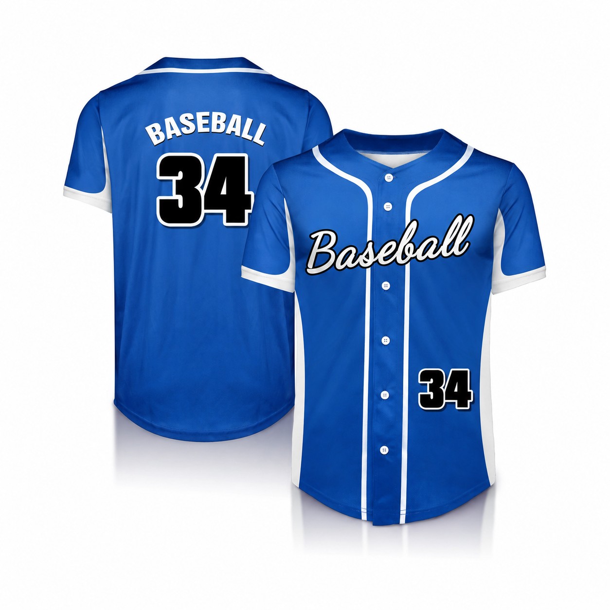 Interlock Mesh Fabric Sports Jersey — Blue