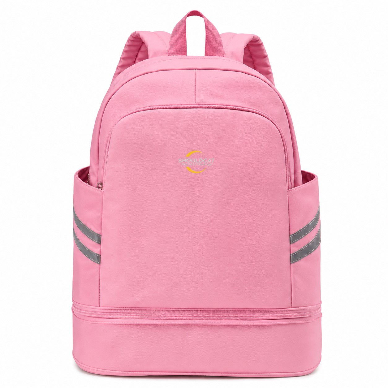 Nylon Gym Backpack With Shoe Compartment — Pink